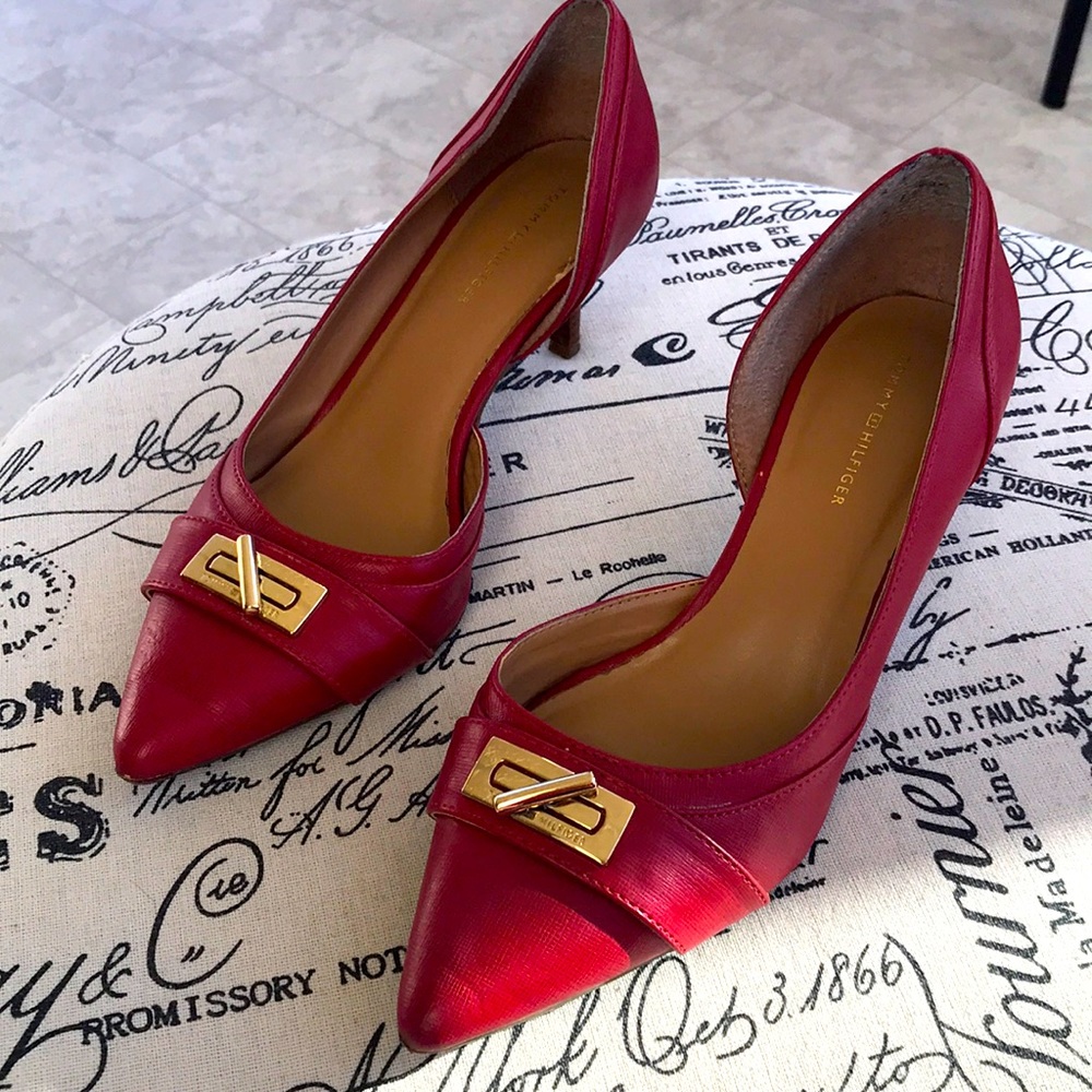 Red Tommy Hilfiger high heels